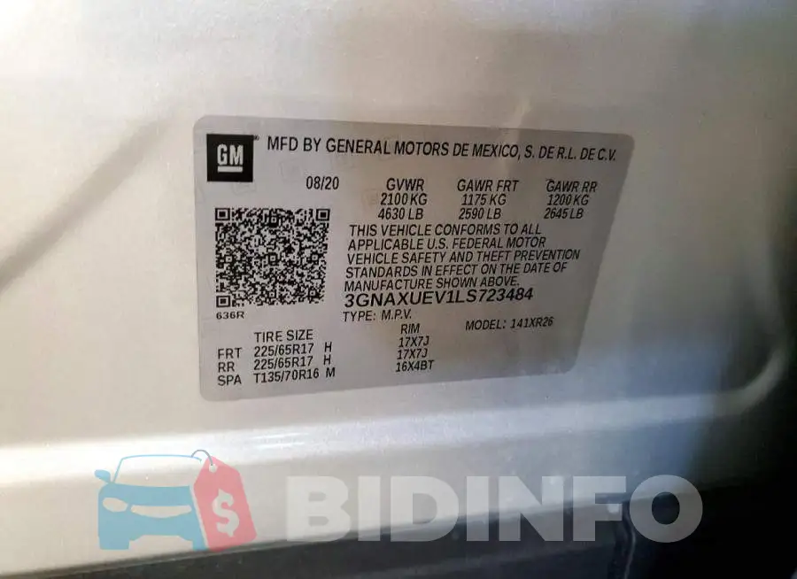 3GNAXUEV1LS723484 Photo# 13