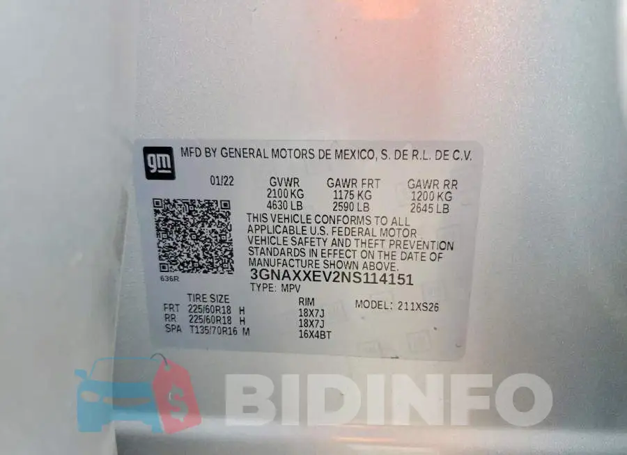 3GNAXXEV2NS114151 Photo# 13