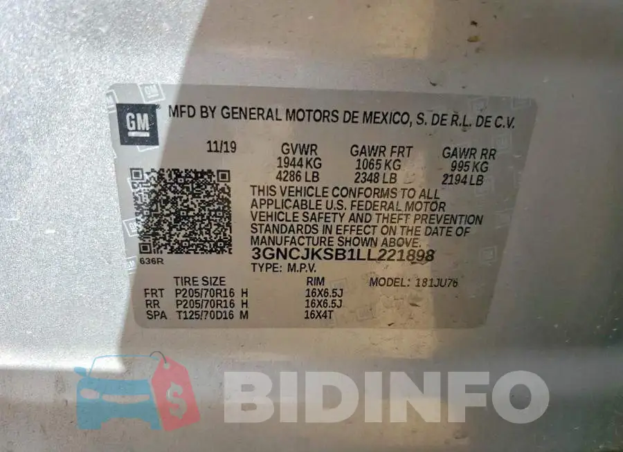 3GNCJKSB1LL221898 Photo# 13