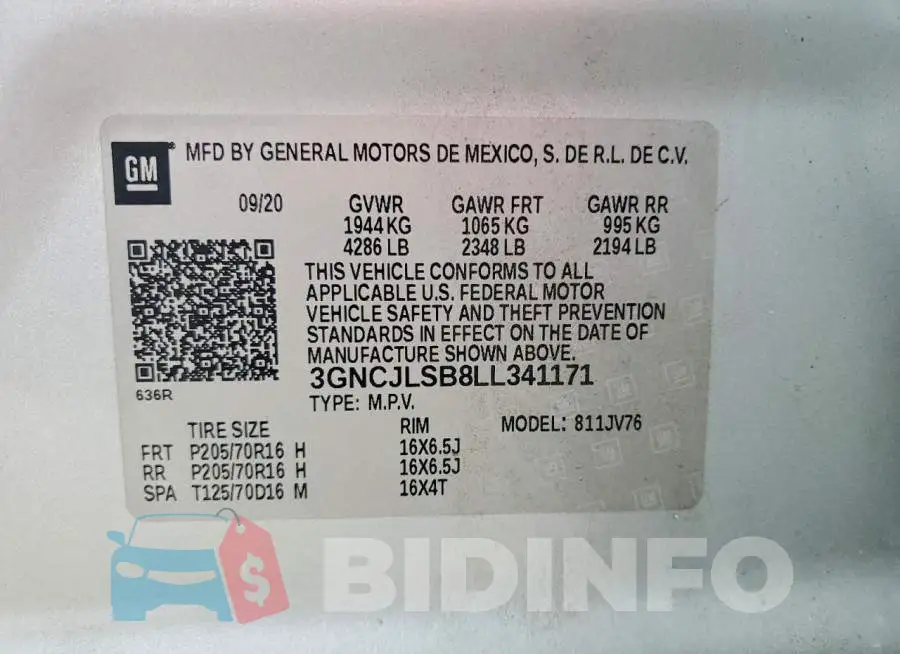 3GNCJLSB8LL341171 Photo# 12