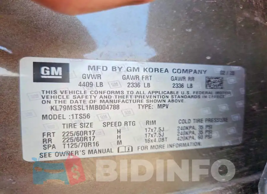 KL79MSSL1MB004788 Photo# 14