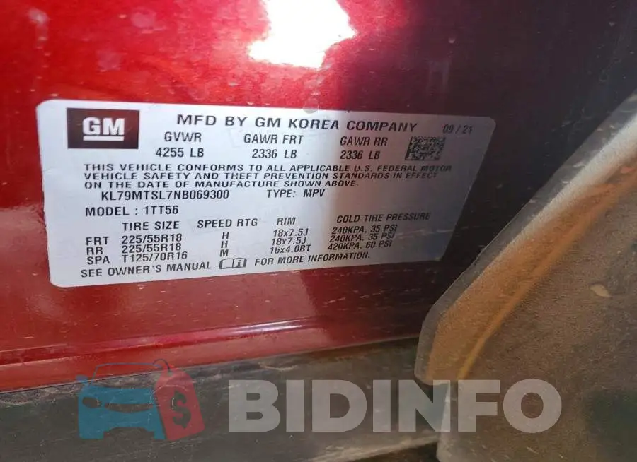 KL79MTSL7NB069300 Photo# 14