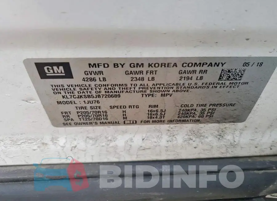 KL7CJKSB5JB720689 Photo# 13
