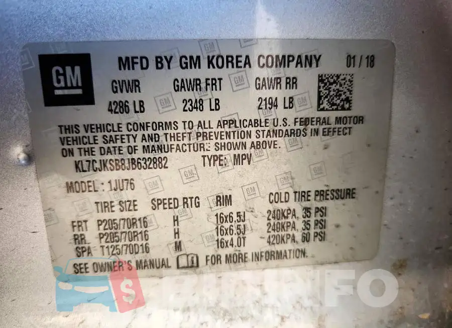 KL7CJKSB8JB632882 Photo# 12