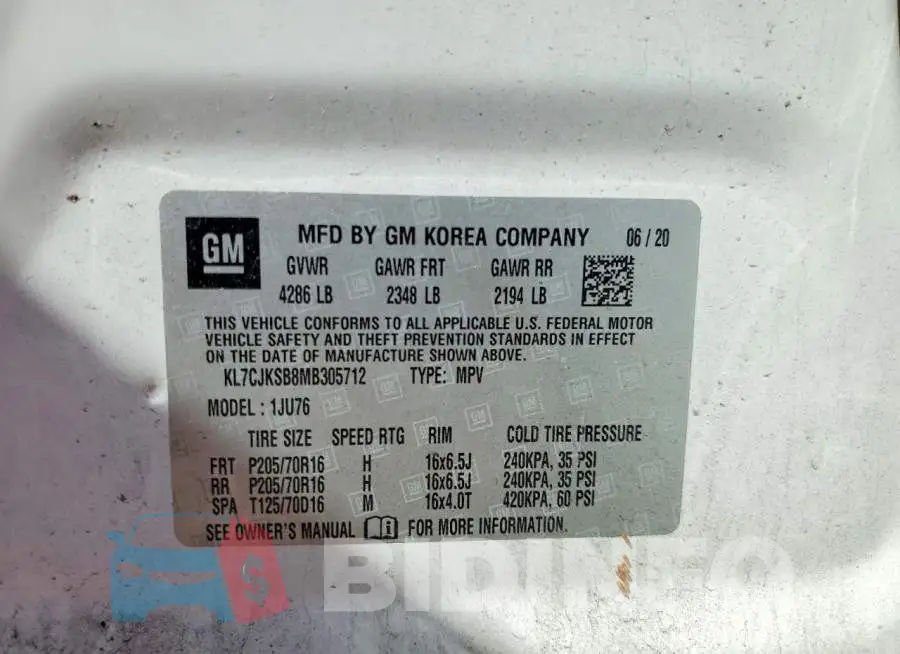 KL7CJKSB8MB305712 Photo# 13