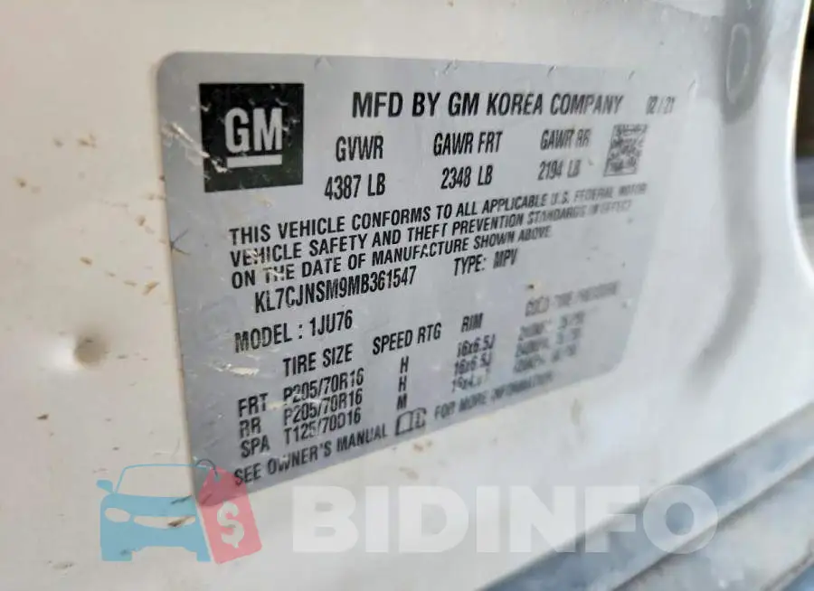 KL7CJNSM9MB361547 Photo# 13