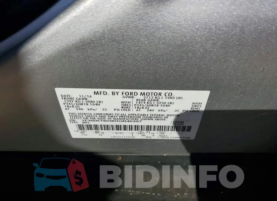 1FM5K7BH8HGB46267 Photo# 13