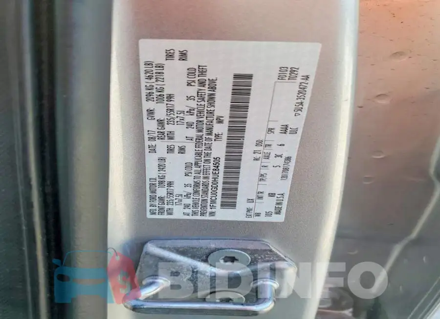 1FMCU0GD0HUE84505 Photo# 13