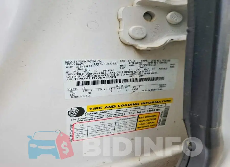 1FMJK1JT7JEA56529 Photo# 14