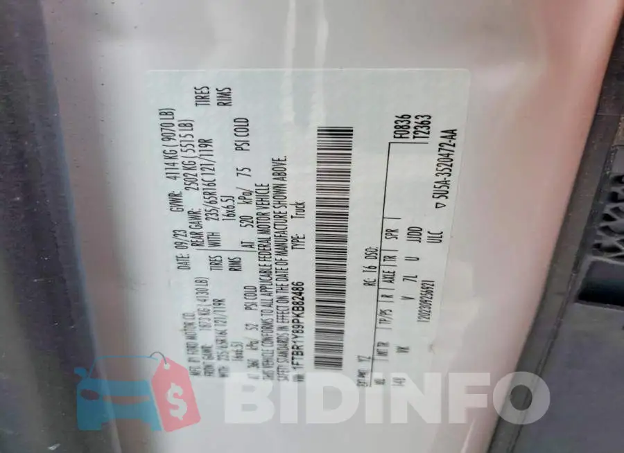 1FTBR1Y89PKB82486 Photo# 13