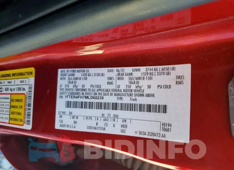 1FTER4FH7MLD60239 Photo# 12