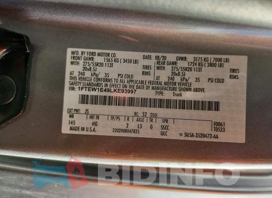 1FTEW1E49LKE93997 Photo# 12