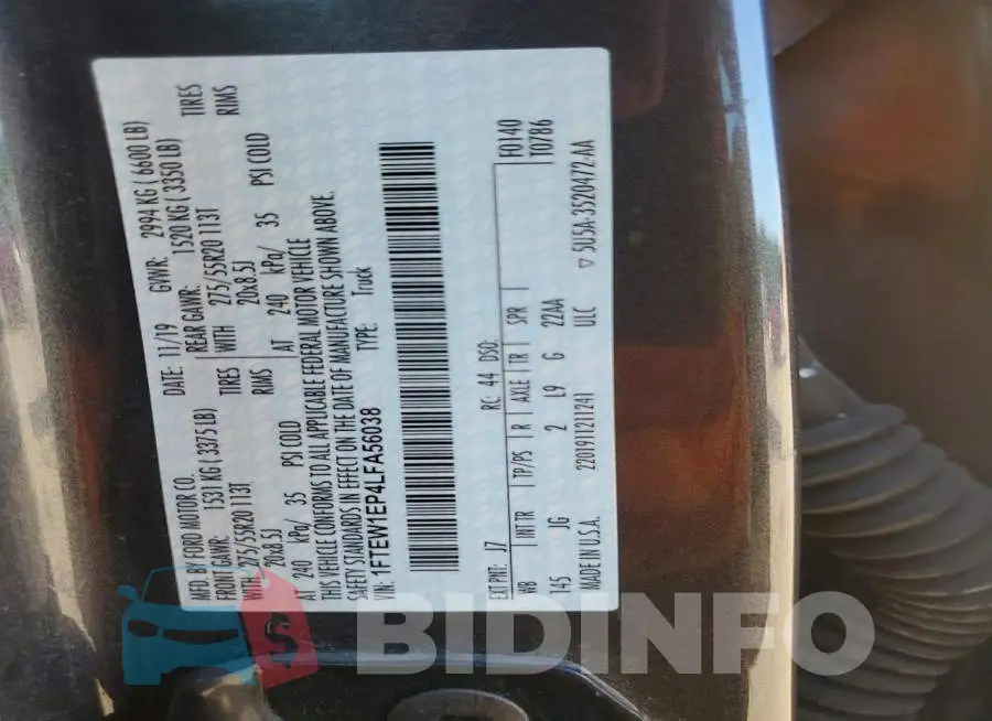 1FTEW1EP4LFA56038 Photo# 12