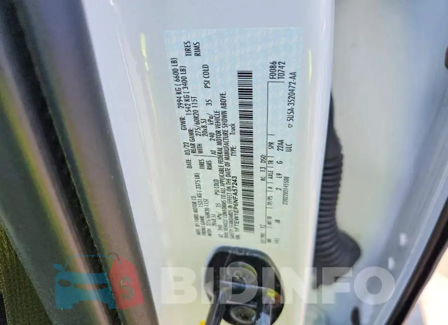 1FTEW1EP6NFA57243 Photo# 12
