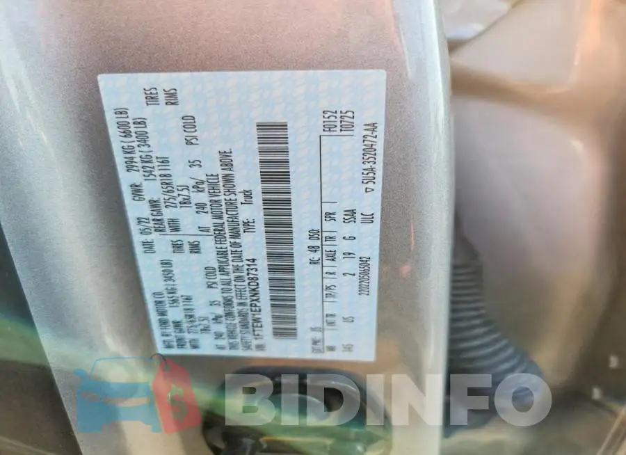1FTEW1EPXNKD87314 Photo# 12