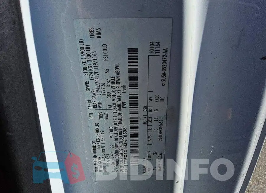 1FTEX1C54JKF05981 Photo# 12