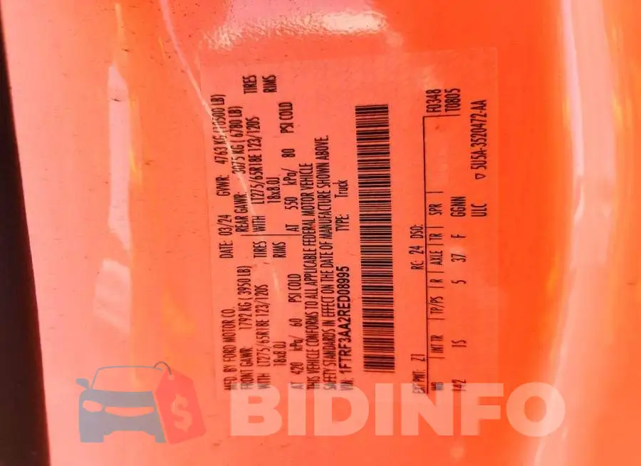 1FTRF3AA2RED08995 Photo# 10