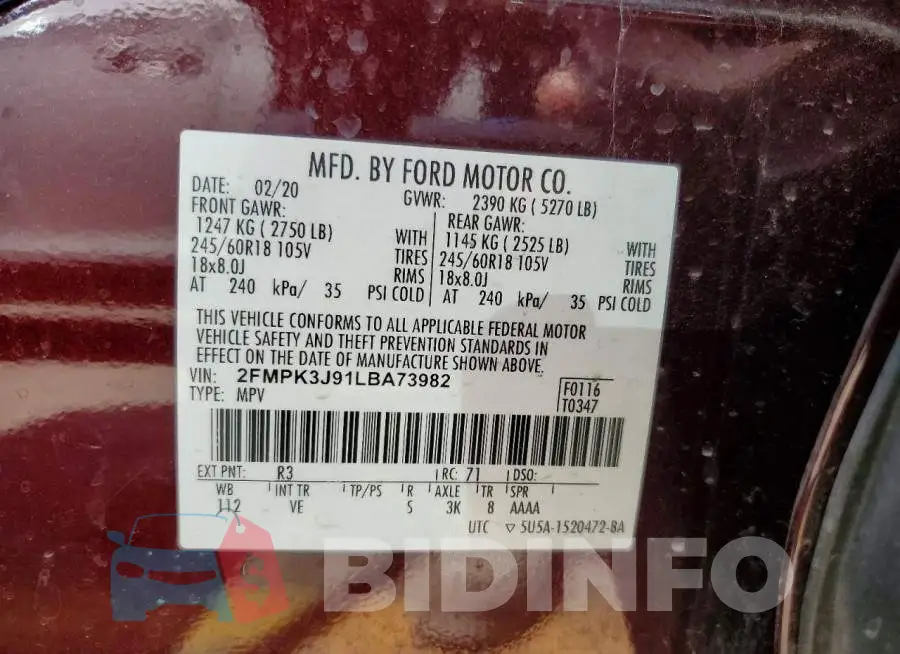 2FMPK3J91LBA73982 Photo# 13