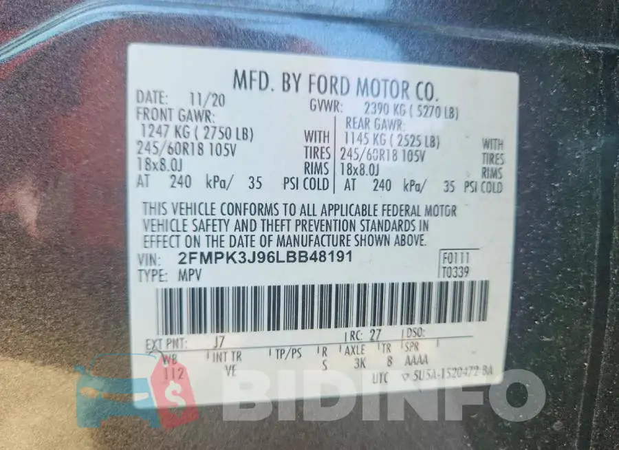 2FMPK3J96LBB48191 Photo# 14