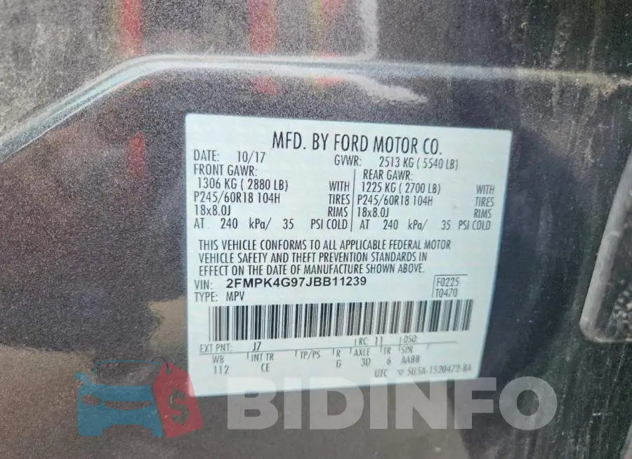 2FMPK4G97JBB11239 Photo# 12