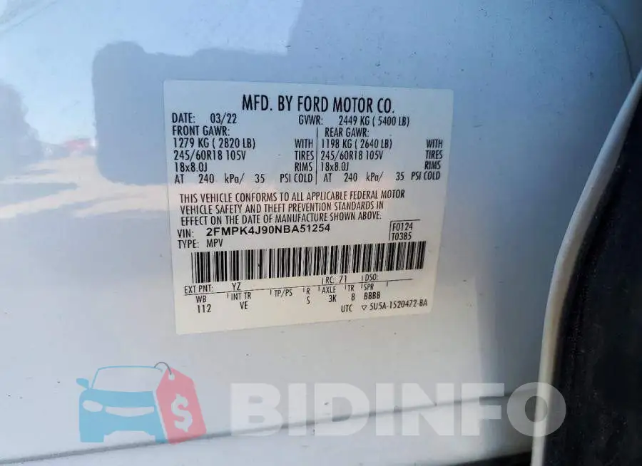 2FMPK4J90NBA51254 Photo# 13