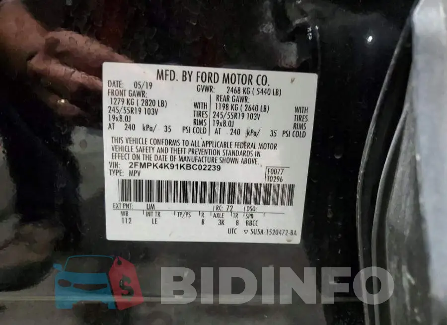 2FMPK4K91KBC02239 Photo# 13