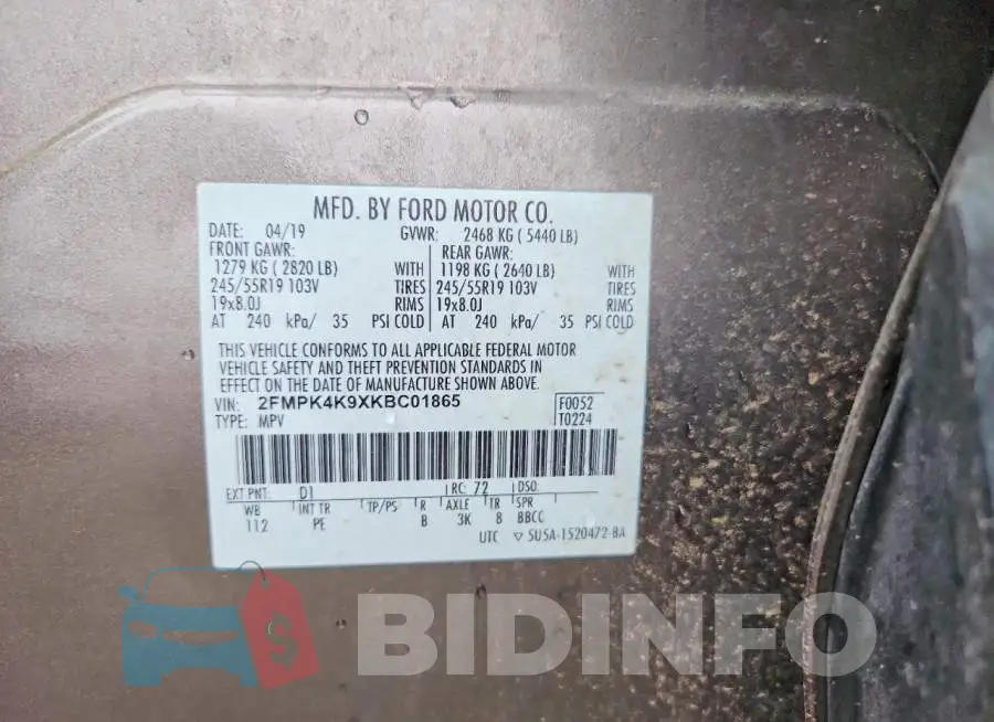 2FMPK4K9XKBC01865 Photo# 13