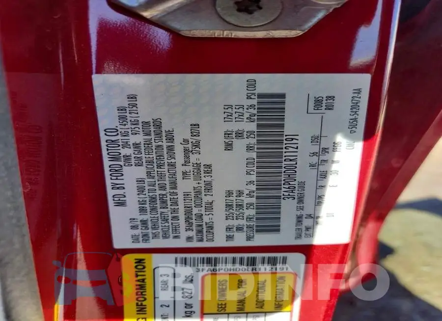3FA6P0HD0LR112191 Photo# 12