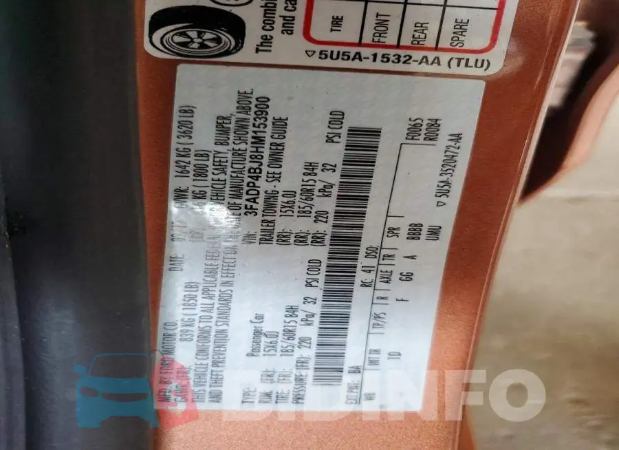 3FADP4BJ8HM153900 Photo# 12
