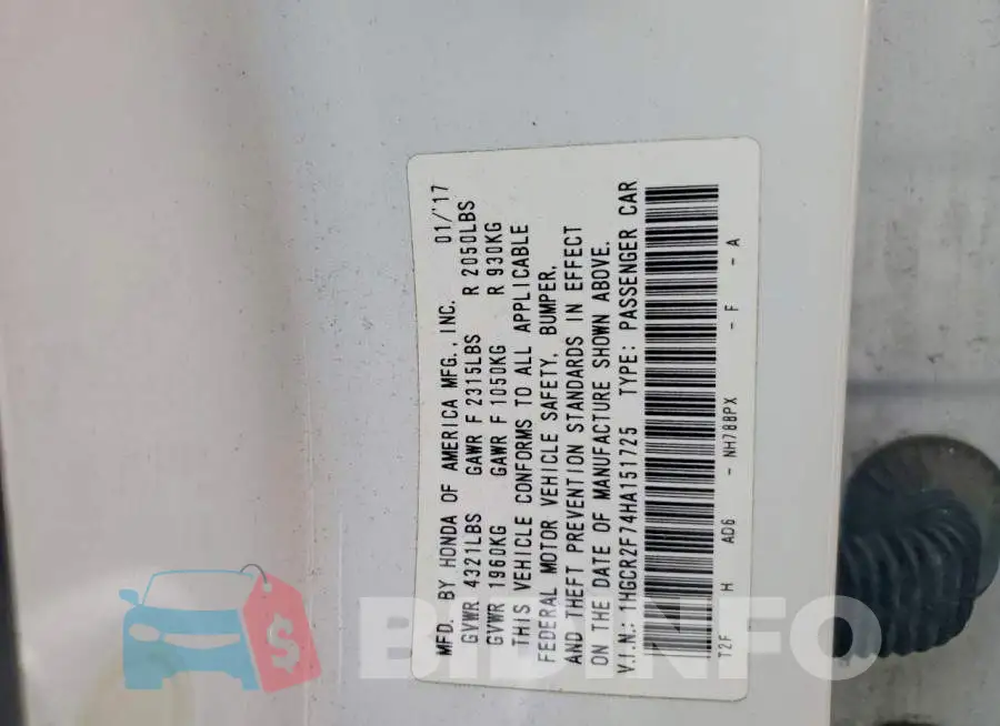 1HGCR2F74HA151725 Photo# 12