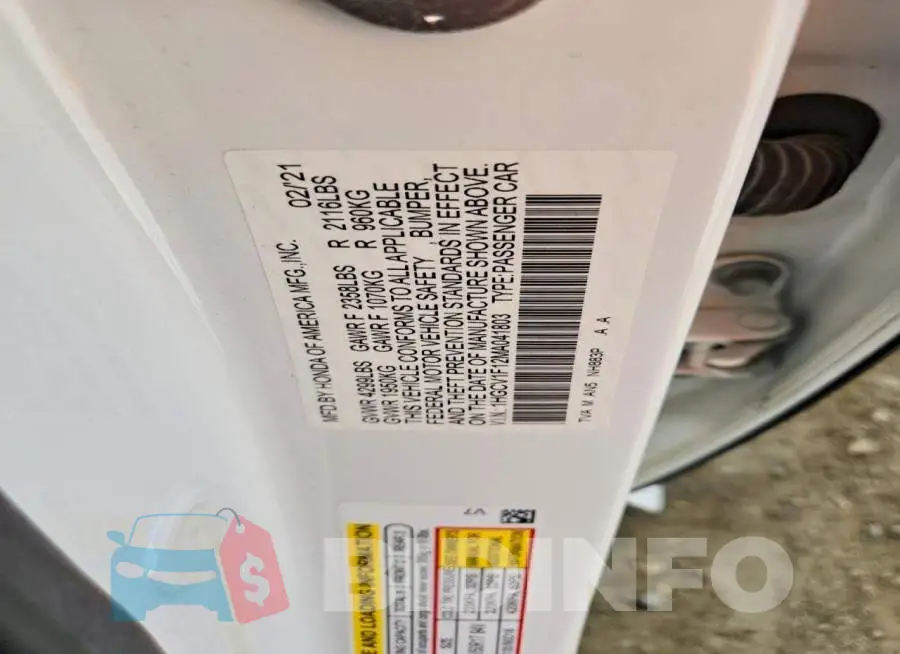 1HGCV1F12MA041803 Photo# 12