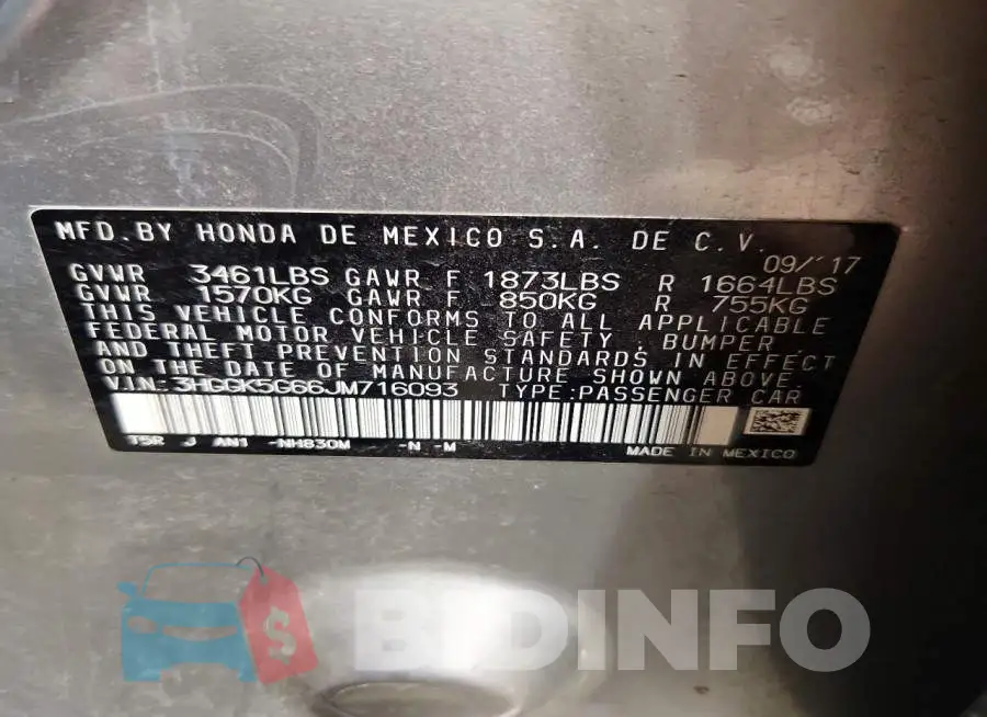 3HGGK5G66JM716093 Photo# 12
