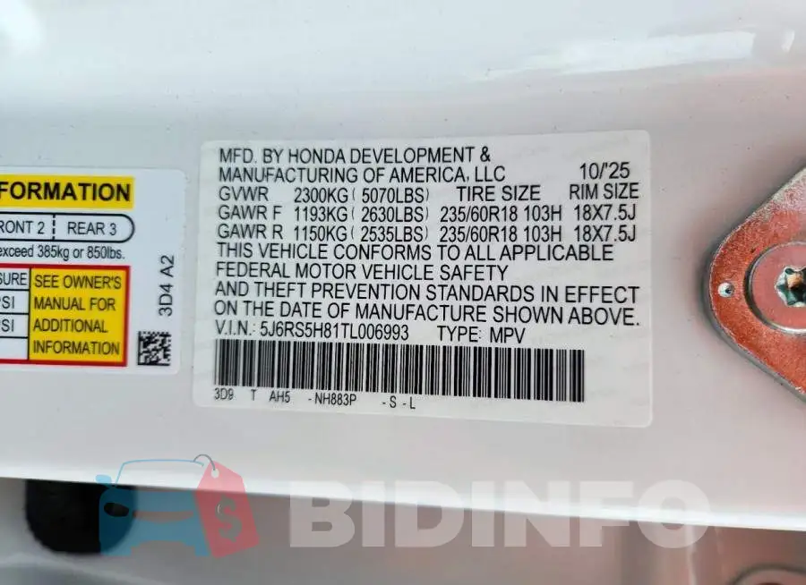 5J6RS5H81TL006993 Photo# 13