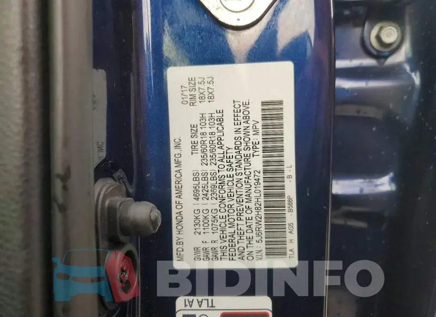 5J6RW2H82HL019472 Photo# 13