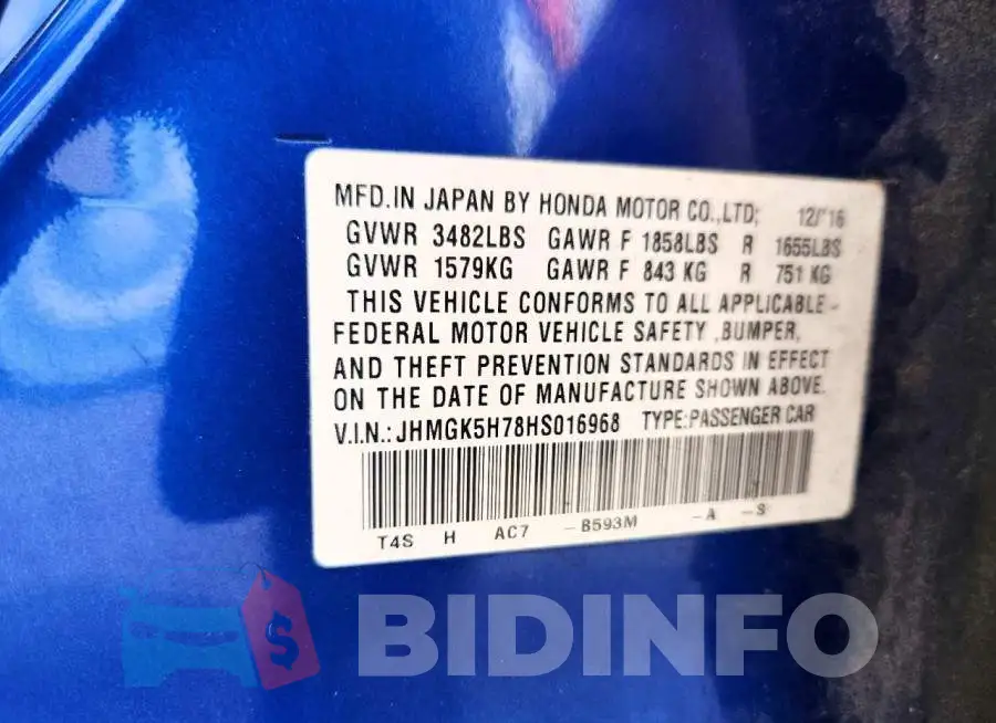 JHMGK5H78HS016968 Photo# 12