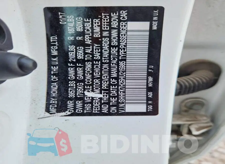SHHFK7H25HU215985 Photo# 12