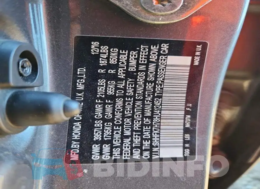 SHHFK7H78HU412452 Photo# 13