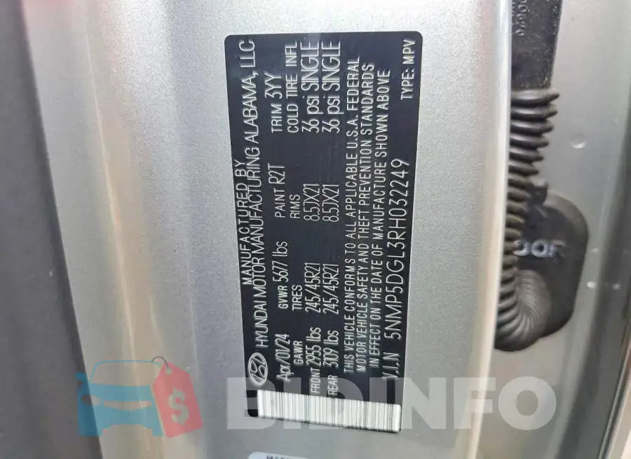5NMP5DGL3RH032249 Photo# 13