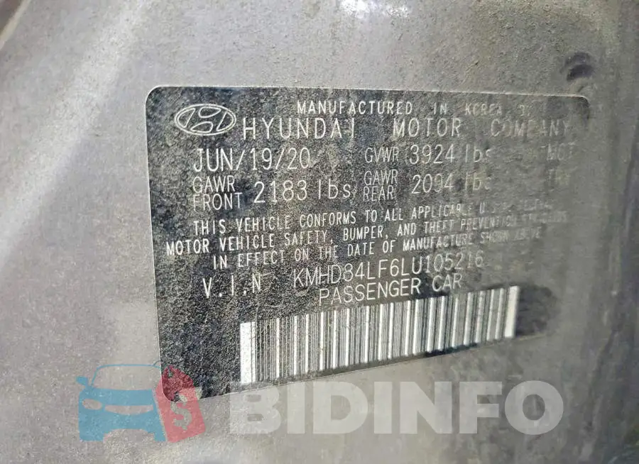 KMHD84LF6LU105216 Photo# 12