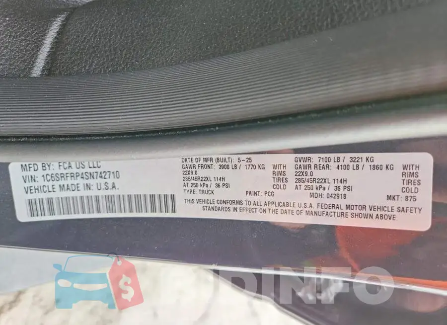 1C6SRFRP4SN742710 Photo# 12
