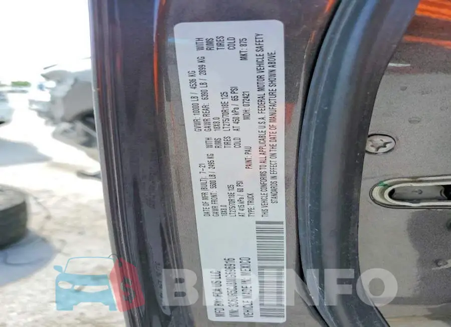 3C6UR5CJ8MG696916 Photo# 12