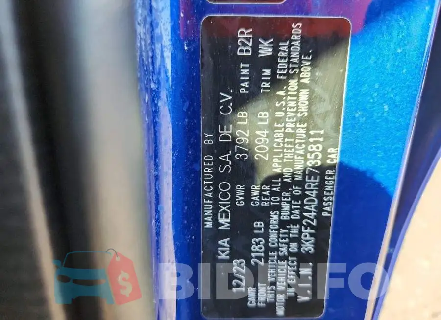 3KPF24AD4RE735811 Photo# 12