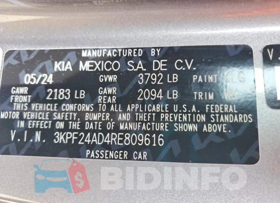 3KPF24AD4RE809616 Photo# 12