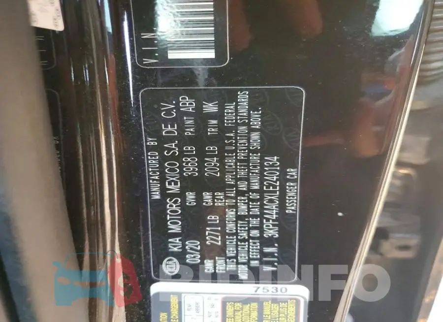 3KPF44ACXLE240134 Photo# 13