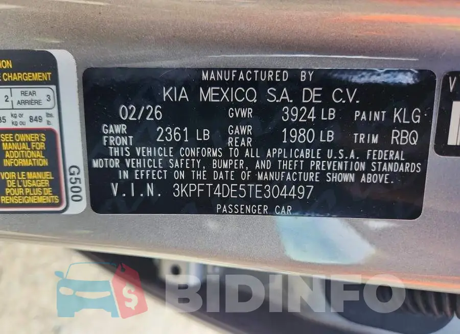 3KPFT4DE5TE304497 Photo# 13