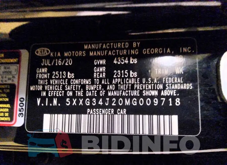 5XXG34J20MG009718 Photo# 12