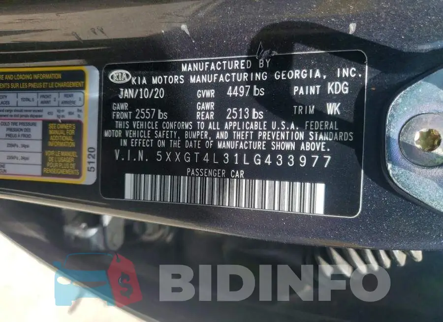 5XXGT4L31LG433977 Photo# 12
