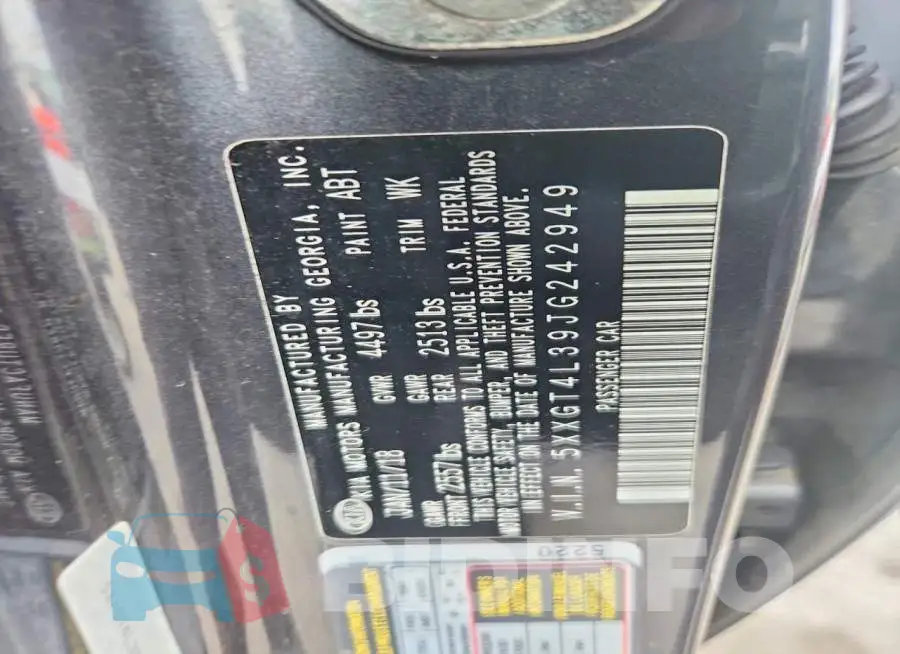 5XXGT4L39JG242949 Photo# 13