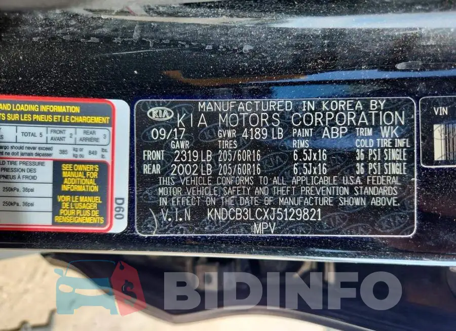 KNDCB3LCXJ5129821 Photo# 13
