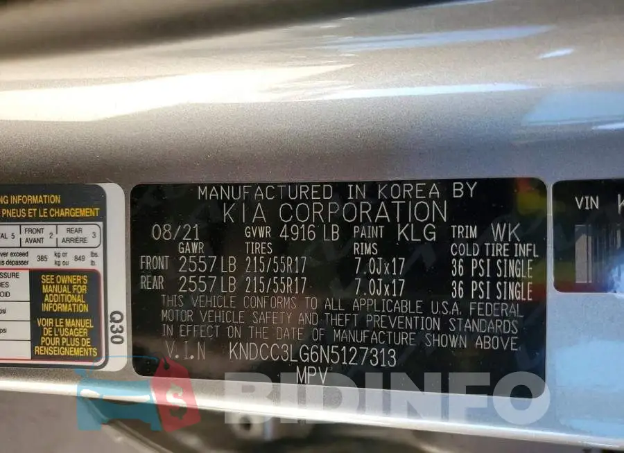 KNDCC3LG6N5127313 Photo# 12